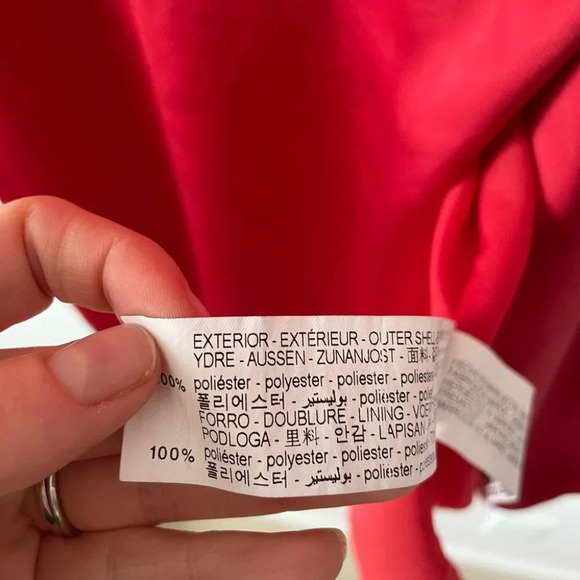 Zara Satin  Effect Long Sleeve Wrap Shirt Dress Red Size Medium - Picture 10 of 10